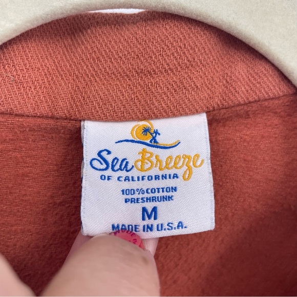 Sea Breeze Of California Lagenlook Convertible Collar TUNIC VEST M Orange USA - Picture 2 of 6